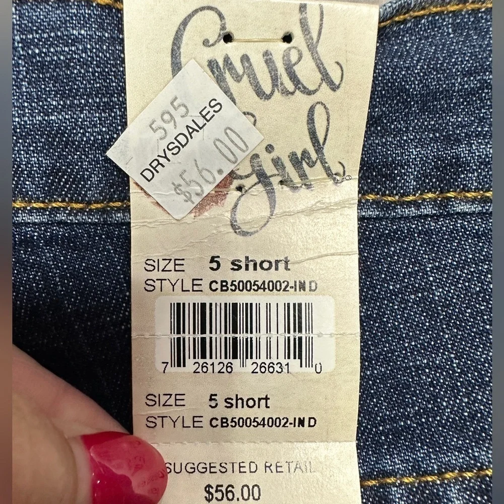 Cruel Girl Vista Womens Western  Cowboy‎ Cowgirl boot cut jeans, sz 5 Short, NWT